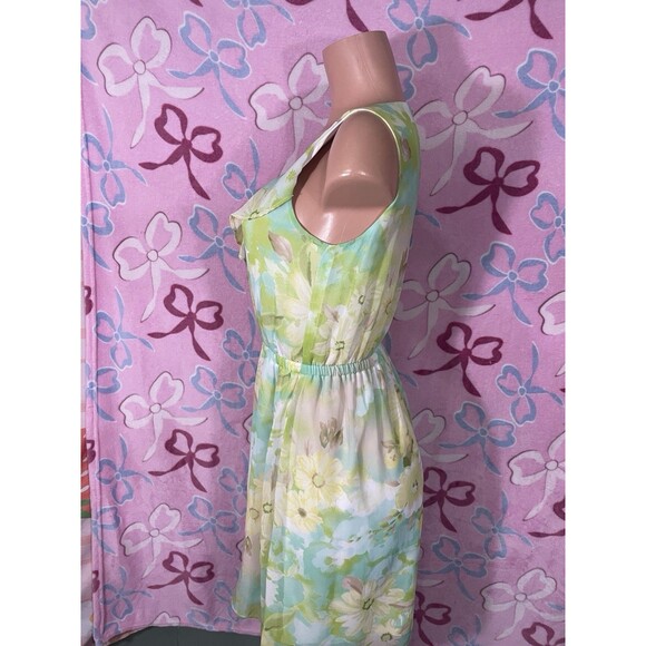 Maurice’s Floral Green Spring Yellow Mini Dress Size Medium womens - Picture 4 of 6